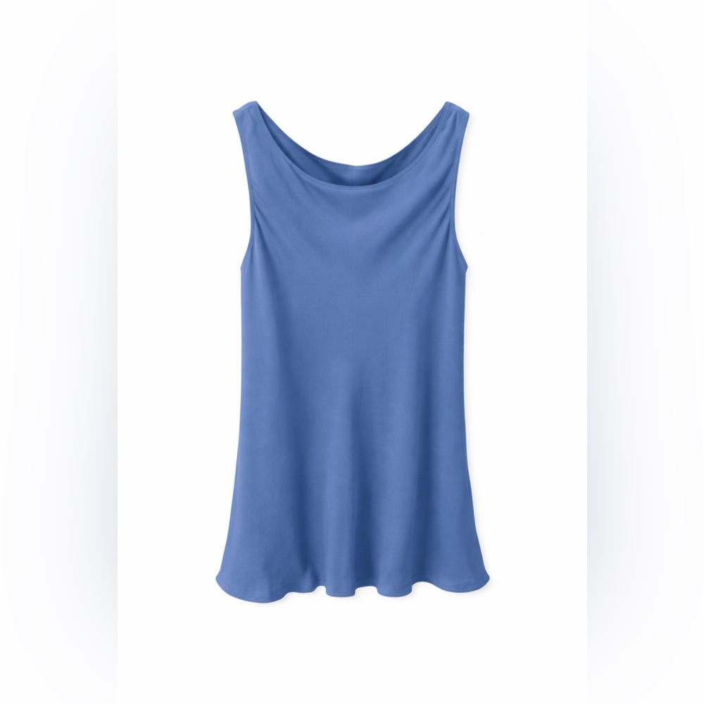 Giorgio Armani Main Line Runway Blue 100% Mulberry Silk Sleeveless Blouse, Sz 6